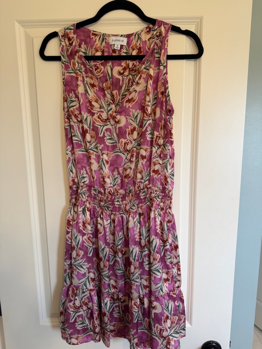 Evereve Ladies Pink Floral Sleeveless Tiered Dress